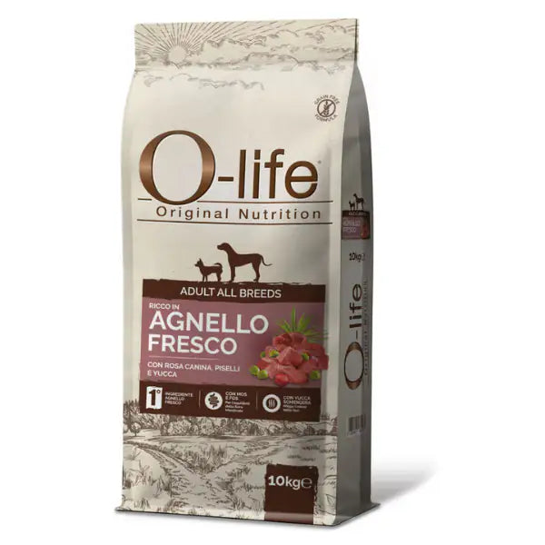 O-life Dog Adult All Breeds Grain Free Agnello e rosa canina   bauzaarit.myshopify.com