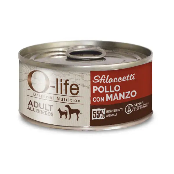O-life Dog Adult Sfilaccetti 85 gr  Pollo e manzo bauzaarit.myshopify.com