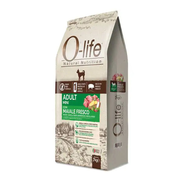 O-life Dog Grain Free Adult Mini Maiale fresco e Patate  7 kg bauzaarit.myshopify.com