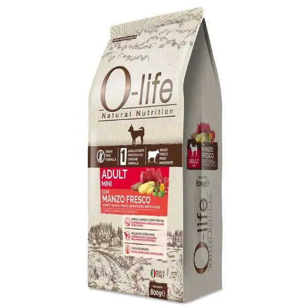 O-life Dog Grain Free Adult Mini Manzo fresco   bauzaarit.myshopify.com