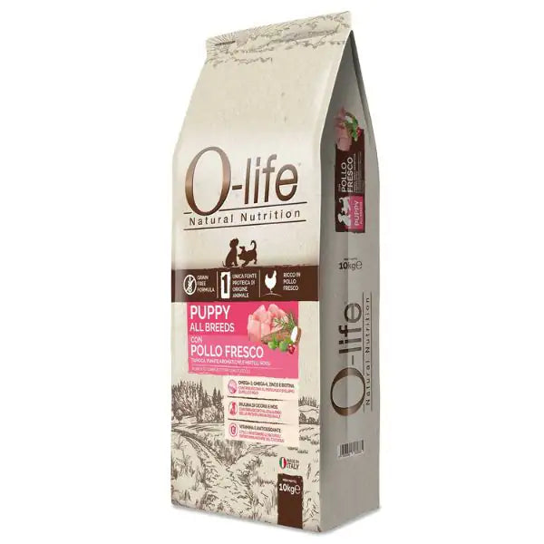 O-life Dog Grain Free Puppy All Breeds Pollo fresco  10 kg bauzaarit.myshopify.com
