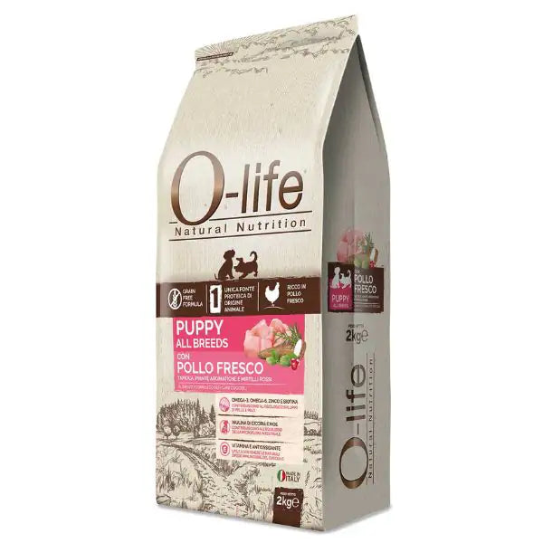 O-life Dog Grain Free Puppy All Breeds Pollo fresco   bauzaarit.myshopify.com
