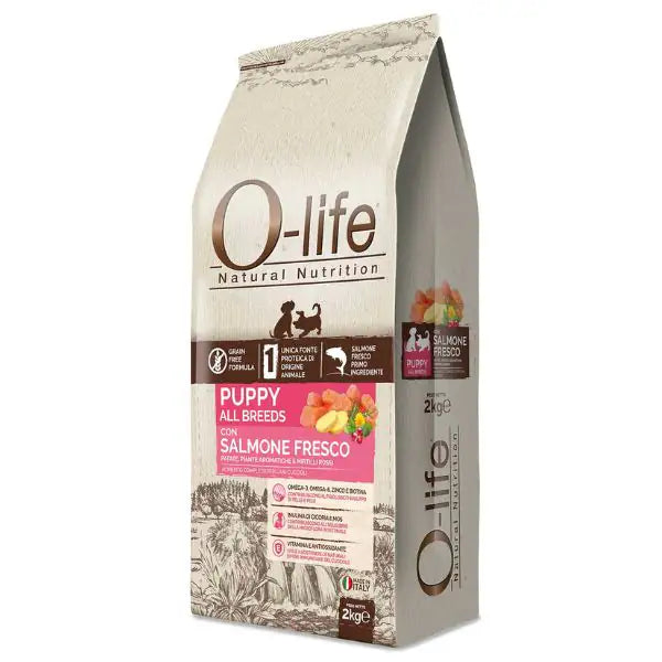 O-life Dog Grain Free Puppy All Breeds Salmone fresco  2 kg bauzaarit.myshopify.com