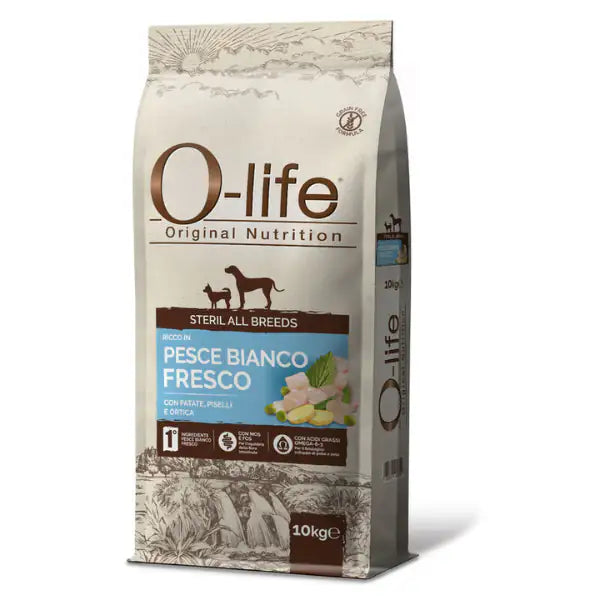 O-life Dog Sterilised All Breeds Grain Free Pesce bianco con patate   bauzaarit.myshopify.com
