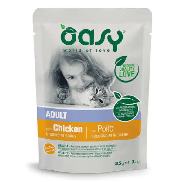 Oasy Cat Adult Bocconcini in salsa 85 gr  Pollo Bauzaar.it