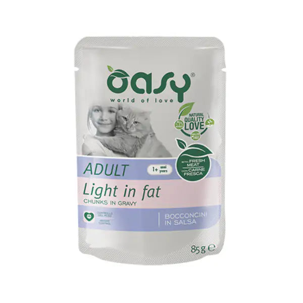 Oasy Cat Adult Bocconcini in salsa Light 85 gr   bauzaarit.myshopify.com