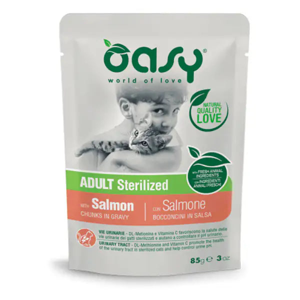 Oasy Cat Adult Sterilized Bocconcini in salsa 85 gr  Salmone bauzaarit.myshopify.com