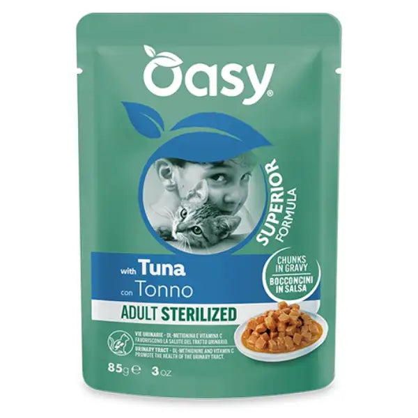 Oasy Cat Adult Sterilized Bocconcini in salsa 85 gr  Tonno Bauzaar.it