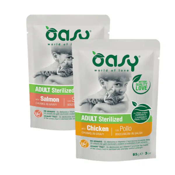 Oasy Cat Adult Sterilized Bocconcini in salsa 85 gr   bauzaarit.myshopify.com