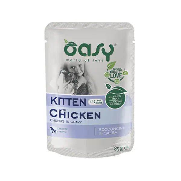 Oasy Cat Kitten Bocconcini in salsa 85 gr  Pollo bauzaarit.myshopify.com
