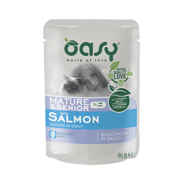 Oasy Cat Mature Bocconcini in salsa 85 gr  Salmone bauzaarit.myshopify.com