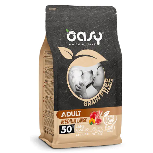 Oasy Grain Free Adult Medium/Large Agnello   bauzaarit.myshopify.com