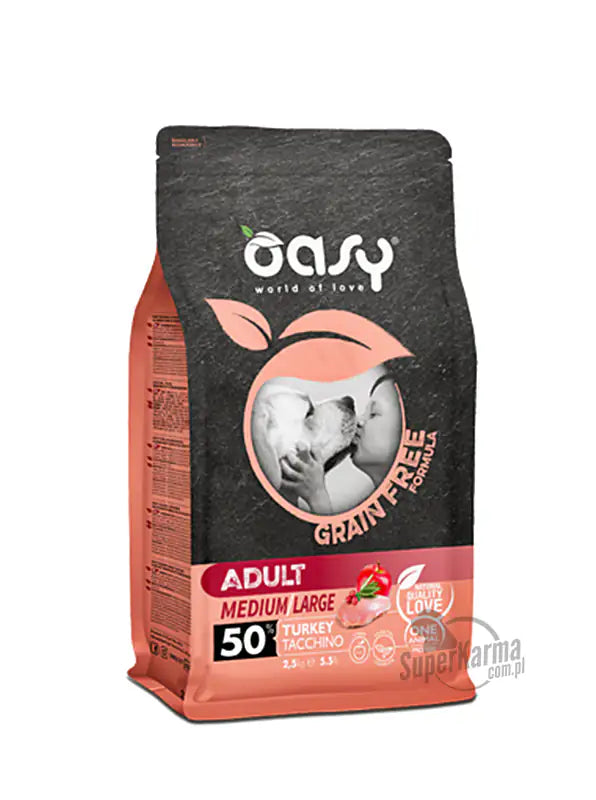 Oasy Grain Free Adult Medium Large Tacchino   bauzaarit.myshopify.com