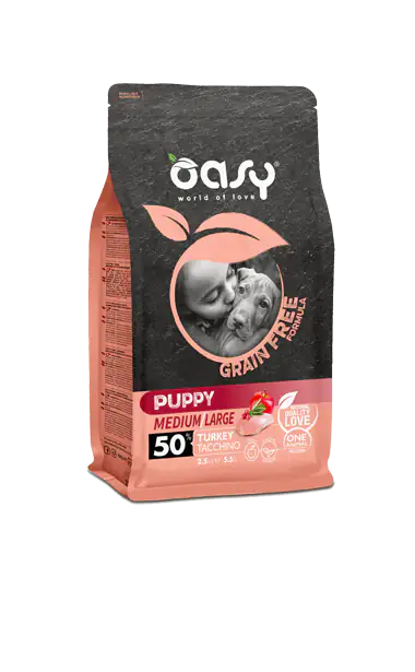 Oasy Grain Free Puppy Medium Large Tacchino   bauzaarit.myshopify.com