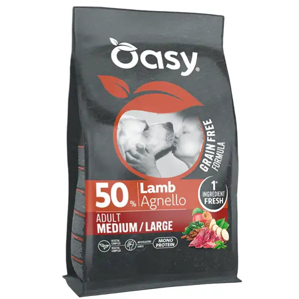 Oasy Grain Free formula Adult Medium/Large Agnello   Bauzaar.it