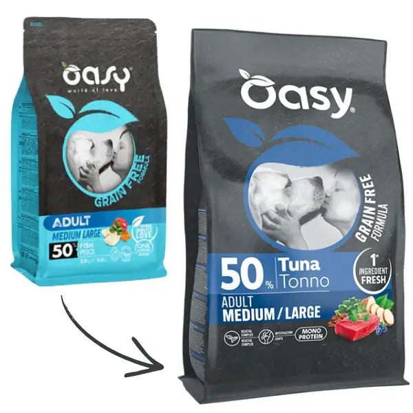 Oasy Grain Free formula Adult Medium/Large Tonno   Bauzaar.it