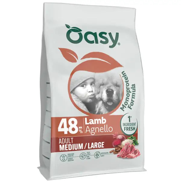 Oasy Monoprotein formula Adult Medium/Large Agnello  2 kg Bauzaar.it