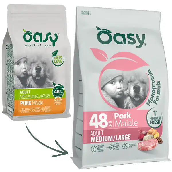 Oasy Monoprotein formula Adult Medium/Large Maiale   Bauzaar.it