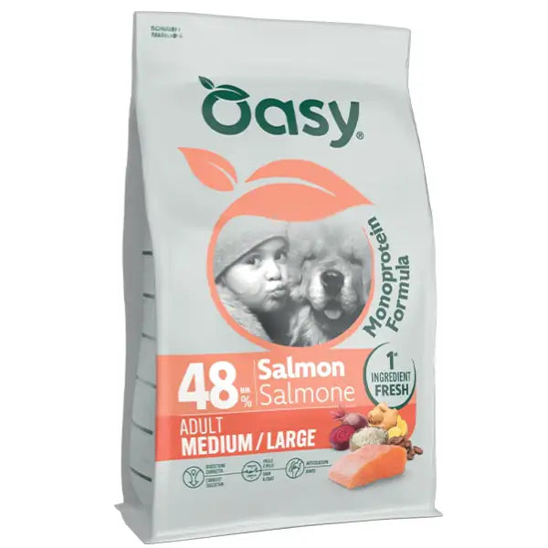 Oasy Monoprotein formula Adult Medium/Large Salmone  2 kg Bauzaar.it
