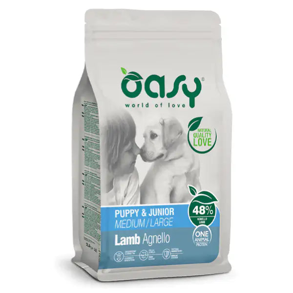 Oasy Monoprotein formula Puppy&Junior Medium/Large Agnello  10 kg Bauzaar.it
