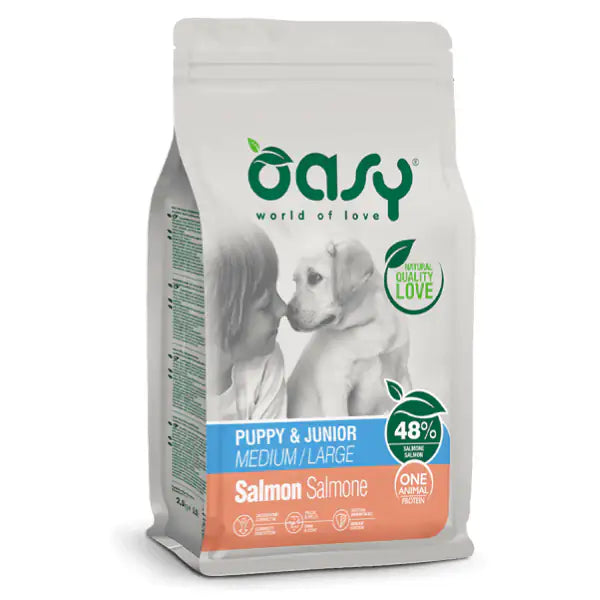Oasy Monoprotein formula Puppy&Junior Medium/Large Salmone  10 kg Bauzaar.it