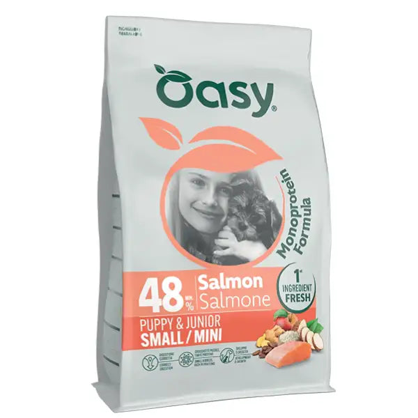 Oasy Monoprotein formula Puppy&Junior Small/Mini Salmone   Bauzaar.it