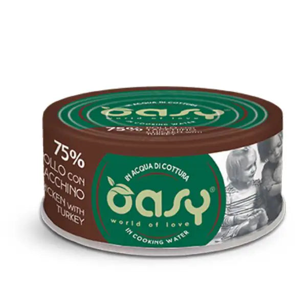 Oasy More Love Cat Adult Lattine in acqua di cottura 70 gr  Pollo con tacchino bauzaarit.myshopify.com