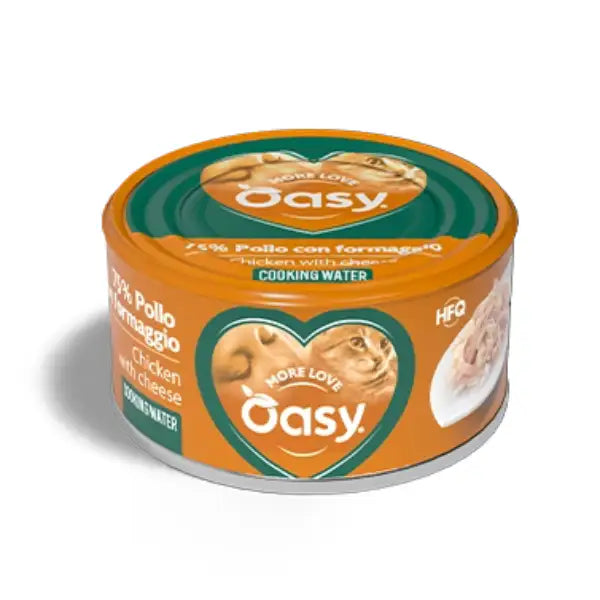 Oasy More Love Cat Adult Lattine in acqua di cottura 70 gr  Pollo e formaggio Bauzaar.it
