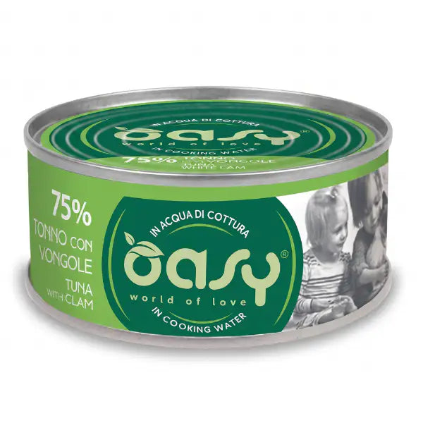 Oasy More Love Cat Adult Lattine in acqua di cottura 70 gr  Tonno e vongole Bauzaar.it