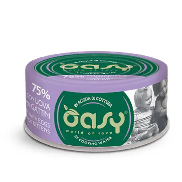 Oasy More Love Cat Kitten Lattine in acqua di cottura 70 gr  Pollo e uova bauzaarit.myshopify.com