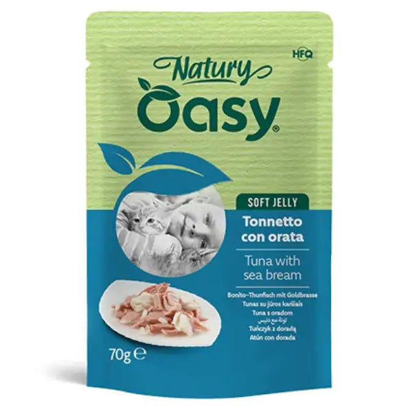 Oasy Natury Cat Adult Soft Jelly 70 gr  Tonnetto con orata Bauzaar.it