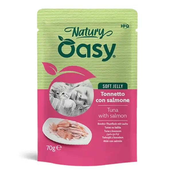 Oasy Natury Cat Adult Soft Jelly 70 gr  Tonnetto con salmone Bauzaar.it