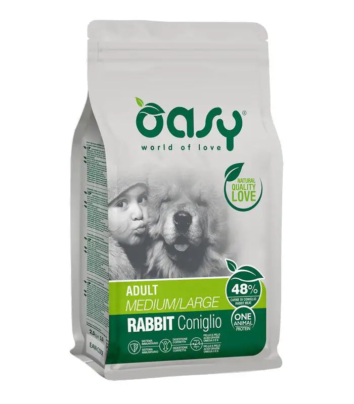 Oasy One Animal Protein Adult Medium/Large Coniglio  12 kg bauzaarit.myshopify.com