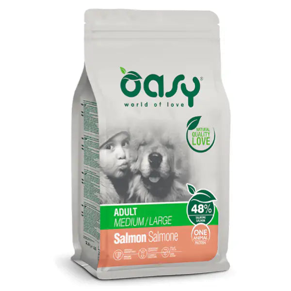 Oasy One Animal Protein Adult Medium/Large Salmone  2,5 kg bauzaarit.myshopify.com