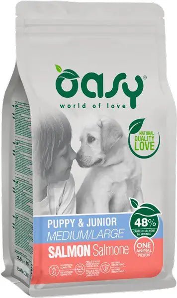 Oasy One Animal Protein Puppy e Junior Medium/Large Salmone  12 kg bauzaarit.myshopify.com