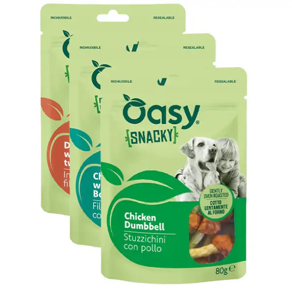 Oasy Snacky snack per cani cotto al forno Adult All Breeds 80 gr   Bauzaar.it