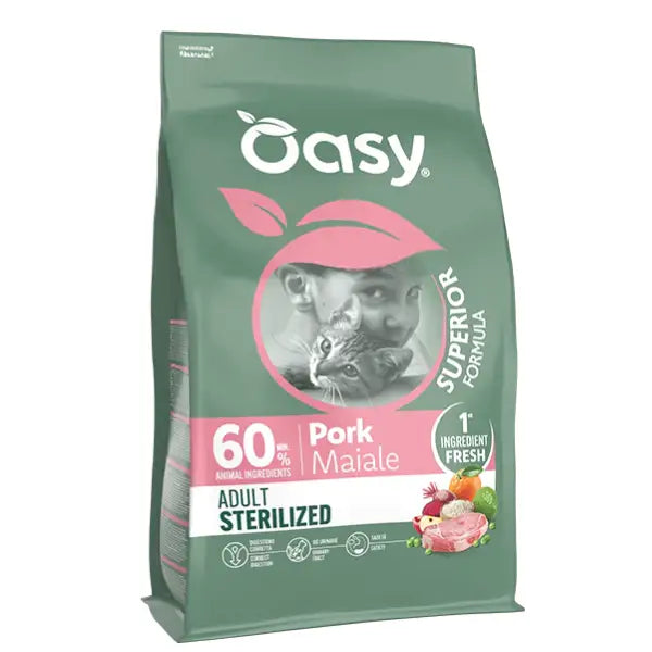 Oasy Superior Formula Cat Adult Sterilized Maiale   Bauzaar.it