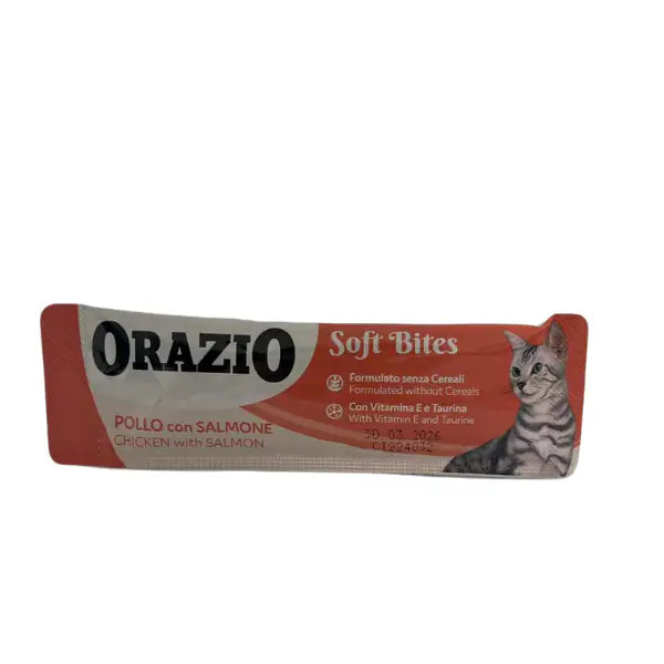 Orazio Soft Bites Snack per gatti 10 gr  Pollo e salmone bauzaarit.myshopify.com