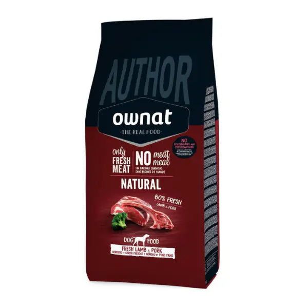Ownat Author Natural All Breeds Adult con agnello fresco e maiale  10 kg bauzaarit.myshopify.com