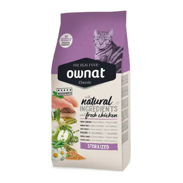 Ownat Classic Cat Sterilised con pollo fresco  15 kg bauzaarit.myshopify.com