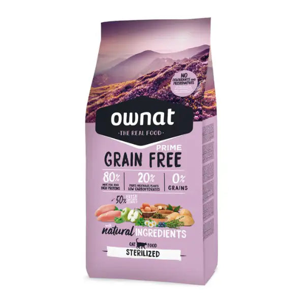 Ownat Prime Grain Free Cat Sterilised con pollo fresco  8 kg bauzaarit.myshopify.com