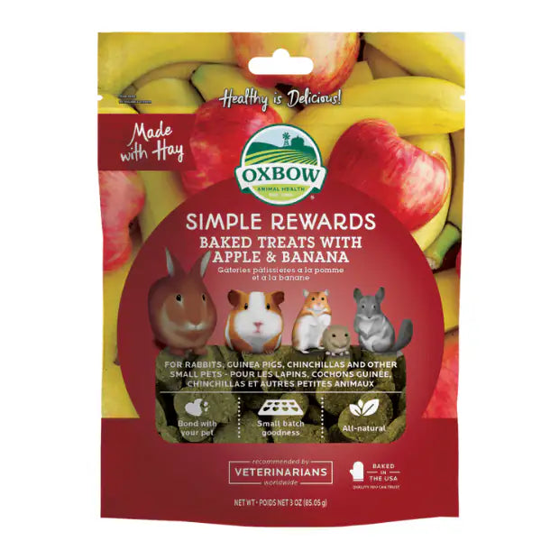 Oxbow Simple Rewards Baked Treats 60 gr  Apple & Banana bauzaarit.myshopify.com