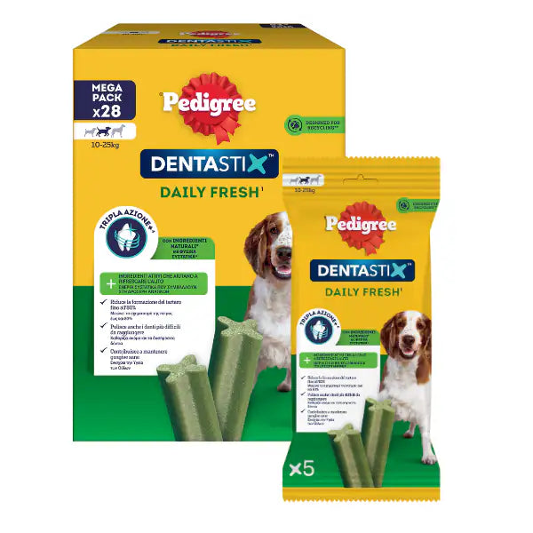 Pedigree Dentastix Fresh Medium snack per l'igiene orale   bauzaarit.myshopify.com