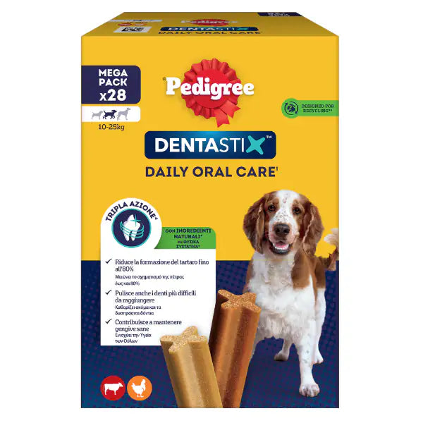 Pedigree Dentastix Medium snack per l'igiene orale  28 pezzi bauzaarit.myshopify.com