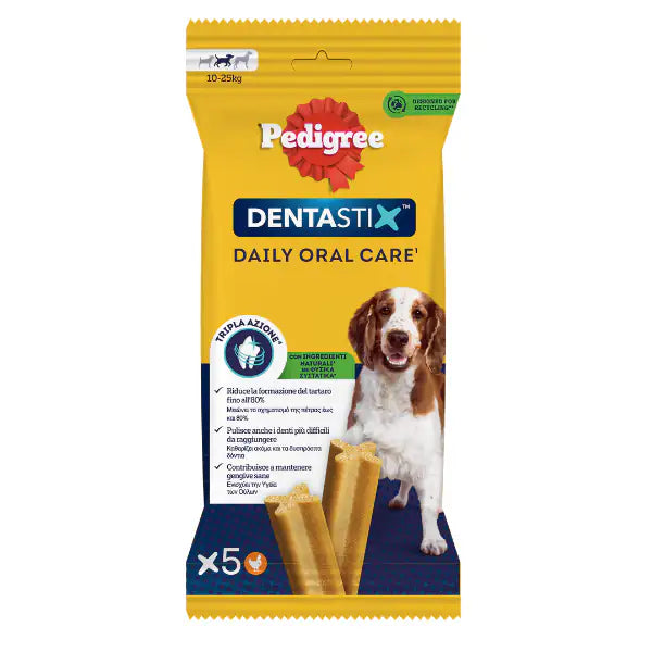 Pedigree Dentastix Medium snack per l'igiene orale  5 pezzi bauzaarit.myshopify.com