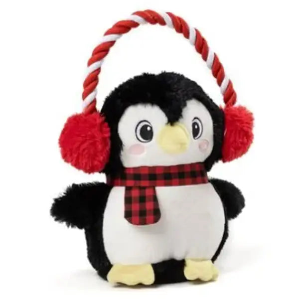 Peluche per cani con corda e squeaker Pinguino Chilly Leopet  1 pezzo 28 cm bauzaarit.myshopify.com
