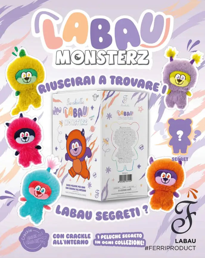 Peluche per cani con crackle interno Labau Secret Ferribiella   Bauzaar.it