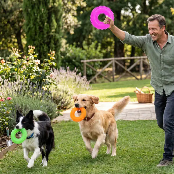 PetUp Joy gioco per cani Anello in TPR con squeaker Ring con punte per cuccioli   Bauzaar.it