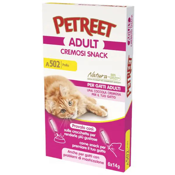 Petreet Cremosi Snack per gatti 6x14 gr  Pollo bauzaarit.myshopify.com