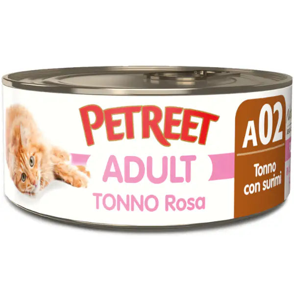 Petreet Natura Tonno Rosa Cat 140 gr  Tonno con surimi al gusto di aragosta bauzaarit.myshopify.com